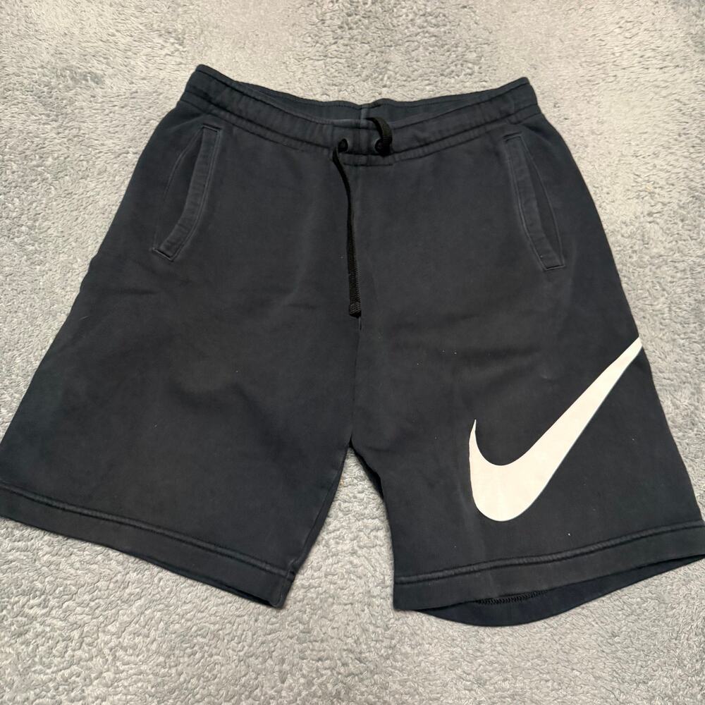 Nike Sportswear Club Fleece Sweat Shorts Mens Small Black Big Swoosh